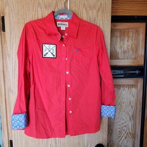 Ariat Kirby Stretch Western Shirt Hibiscus Medium Red